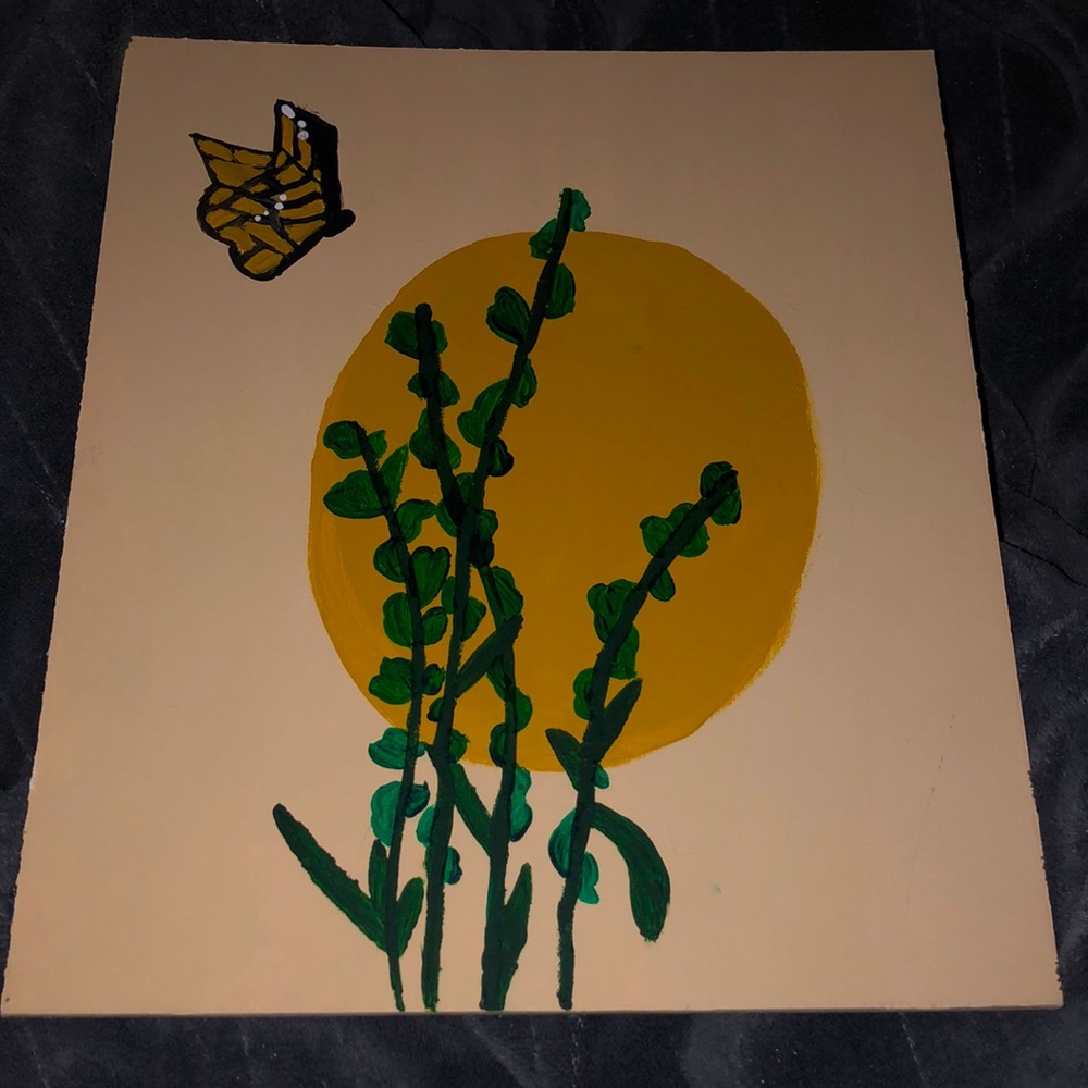 Hand painted butterfly sun painting